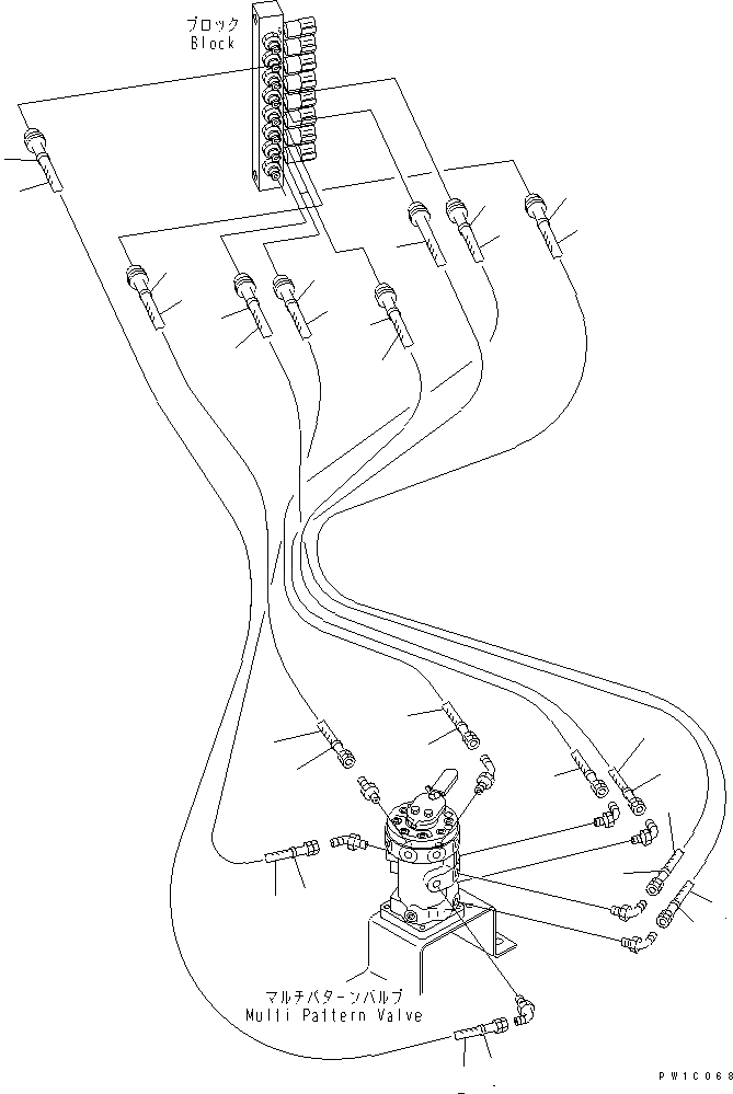 Схема запчастей Komatsu PC220LC-7-BA - MULTI PATTERN КЛАПАН (ШЛАНГИ) ( WAY) ГИДРАВЛИКА