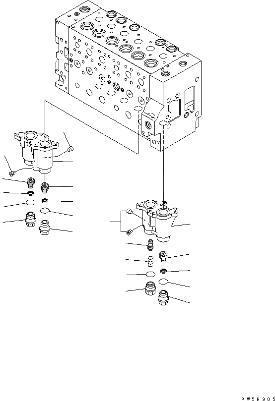 Схема запчастей Komatsu PC220LC-7-BA - ОСНОВН. КЛАПАН (/) ОСНОВН. КОМПОНЕНТЫ И РЕМКОМПЛЕКТЫ