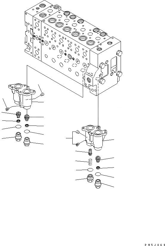 Схема запчастей Komatsu PC220LC-7-BA - ОСНОВН. КЛАПАН (-АКТУАТОР) (/9) ОСНОВН. КОМПОНЕНТЫ И РЕМКОМПЛЕКТЫ