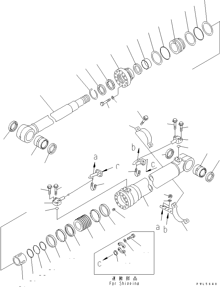 Схема запчастей Komatsu PC220LC-7 - ЦИЛИНДР СТРЕЛЫ(БОЛЬШ. DIAMETER ТИП) ОСНОВН. КОМПОНЕНТЫ И РЕМКОМПЛЕКТЫ