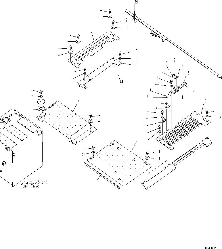 Схема запчастей Komatsu PC220LC-8 - КАБИНА КРЫШКА(ДЛЯ -АКТУАТОР)(№7-77) ЧАСТИ КОРПУСА