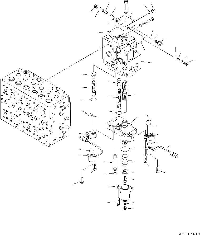 Схема запчастей Komatsu PC220LC-8 - ОСНОВН. КЛАПАН (-АКТУАТОР) (/) ОСНОВН. КОМПОНЕНТЫ И РЕМКОМПЛЕКТЫ
