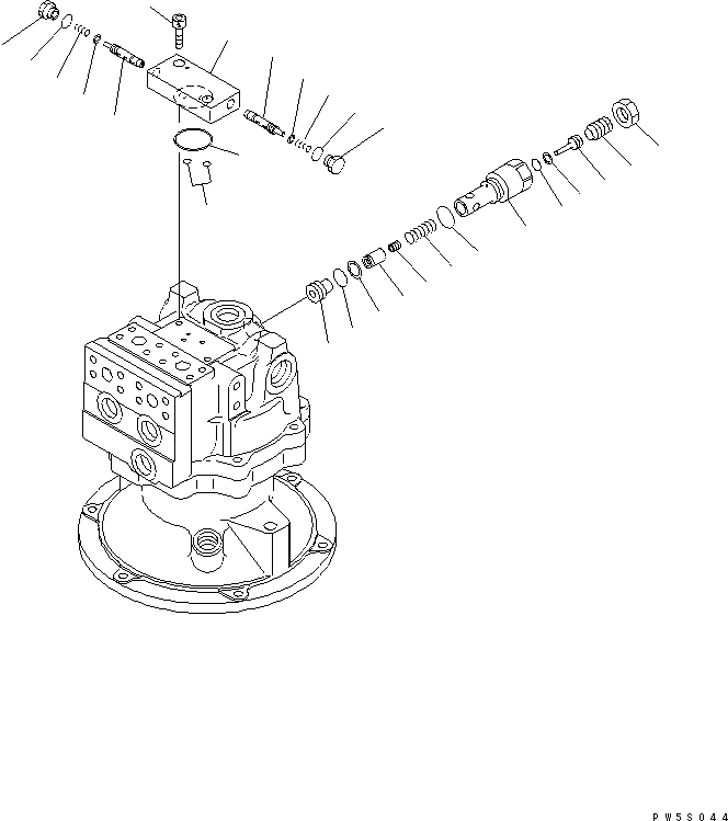 Схема запчастей Komatsu PC220LC-7 - МОТОР ПОВОРОТА (/) ОСНОВН. КОМПОНЕНТЫ И РЕМКОМПЛЕКТЫ