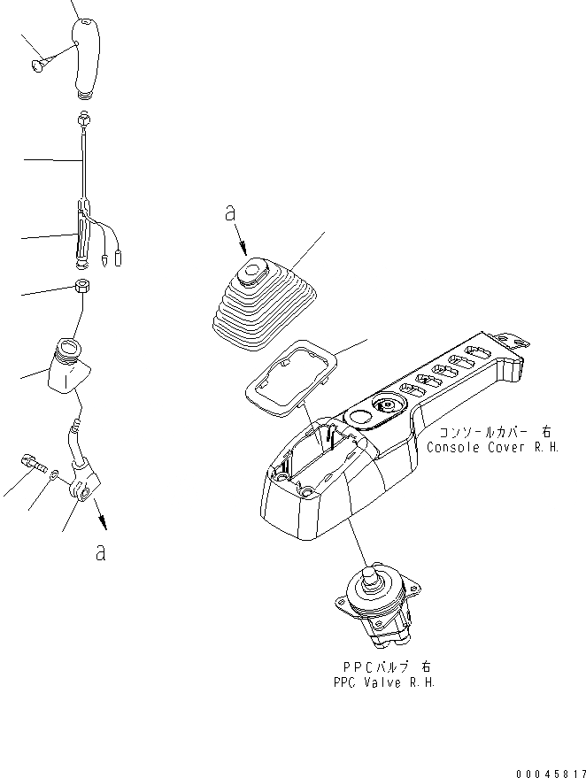Схема запчастей Komatsu PC220LC-8 - КАБИНА (ПОЛ) (РЫЧАГ¤ ПРАВ.)(№8-8) КАБИНА ОПЕРАТОРА И СИСТЕМА УПРАВЛЕНИЯ