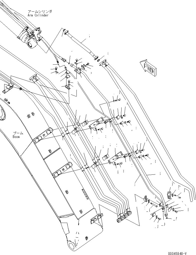 Схема запчастей Komatsu PC220LC-8 - СТРЕЛА (РУКОЯТЬ ЛИНИЯ СТОПОРН. КЛАПАНА) РАБОЧЕЕ ОБОРУДОВАНИЕ