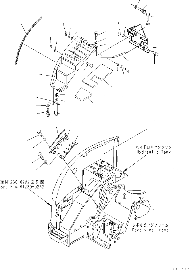 Схема запчастей Komatsu PC228USLC-2 - ПЕРЕДН. КРЫШКА(COVER) (/) ( АКТУАТОР) ЧАСТИ КОРПУСА