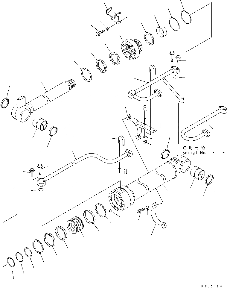 Схема запчастей Komatsu PC228USLC-2 - ЦИЛИНДР СТРЕЛЫ ОСНОВН. КОМПОНЕНТЫ И РЕМКОМПЛЕКТЫ