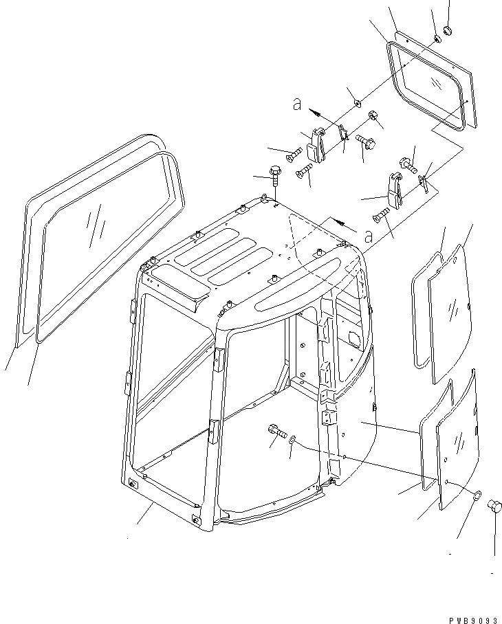 Схема запчастей Komatsu PC228USLC-1 - КАБИНА (С ВЕРХН. ЗАЩИТА)(№-7) КАБИНА ОПЕРАТОРА И СИСТЕМА УПРАВЛЕНИЯ