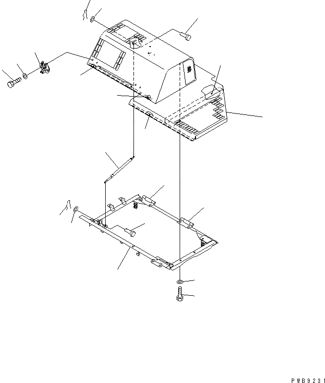 Схема запчастей Komatsu PC228USLC-1 - КАПОТ (КАПОТ) (/)(№-) ЧАСТИ КОРПУСА