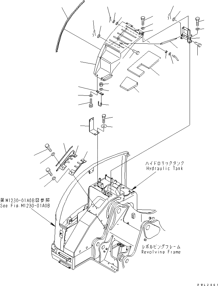 Схема запчастей Komatsu PC228USLC-1 - ПЕРЕДН. КРЫШКА(COVER) (/)(№-) ЧАСТИ КОРПУСА