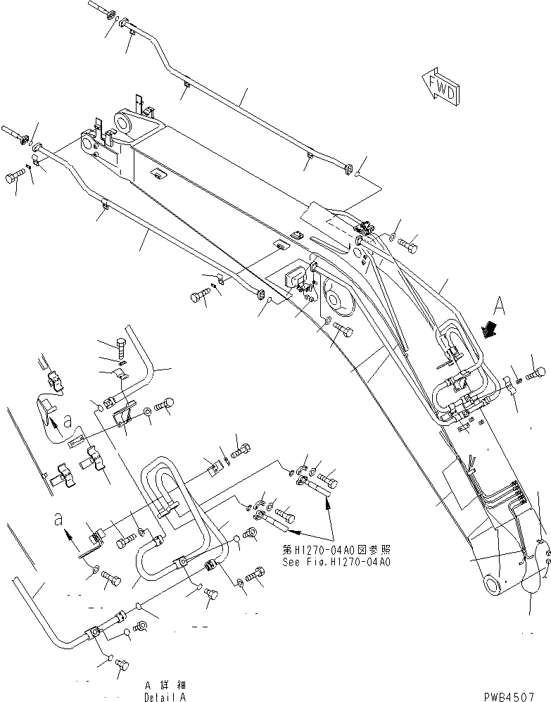 Схема запчастей Komatsu PC228USLC-1 - MONO-СТРЕЛА (.8M) (НАВЕСНОЕ ОБОРУД-Е И ЭЛЕКТРОПРОВОДКА ОСВЕЩЕНИЯ) РАБОЧЕЕ ОБОРУДОВАНИЕ