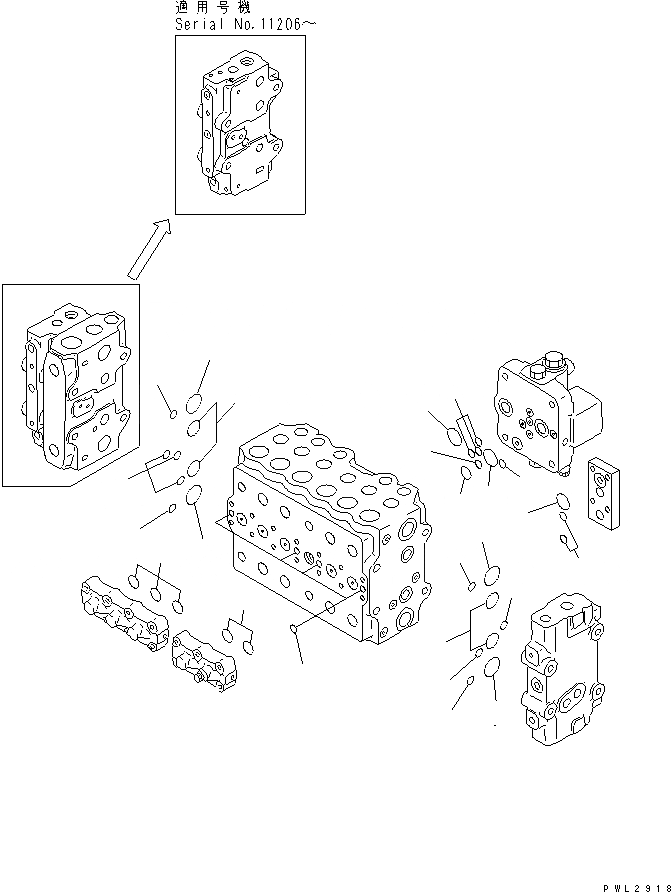 Схема запчастей Komatsu PC228USLC-1 - ОСНОВН. КЛАПАН (-АКТУАТОР) (/) (ДЛЯ MONO-СТРЕЛА) ОСНОВН. КОМПОНЕНТЫ И РЕМКОМПЛЕКТЫ