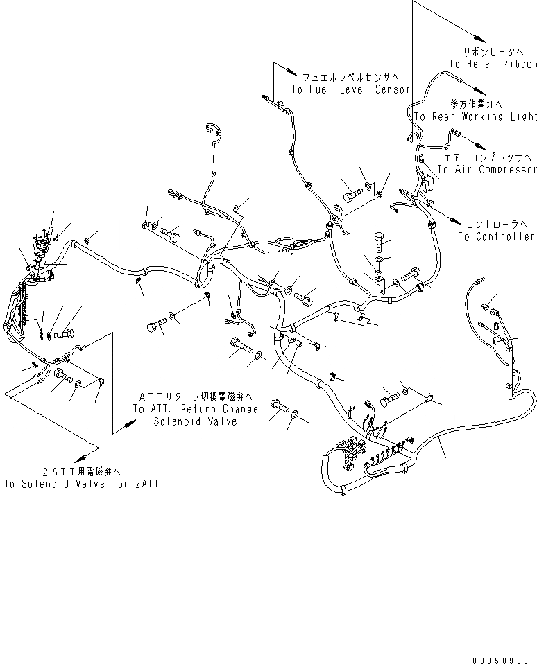 Схема запчастей Komatsu PC228USLC-3E0 - ОСНОВН. КЛАПАН (ШЛАНГИ) ( АКТУАТОР) (СПЕЦИФ-Я С ОТВАЛОМ) ГИДРАВЛИКА