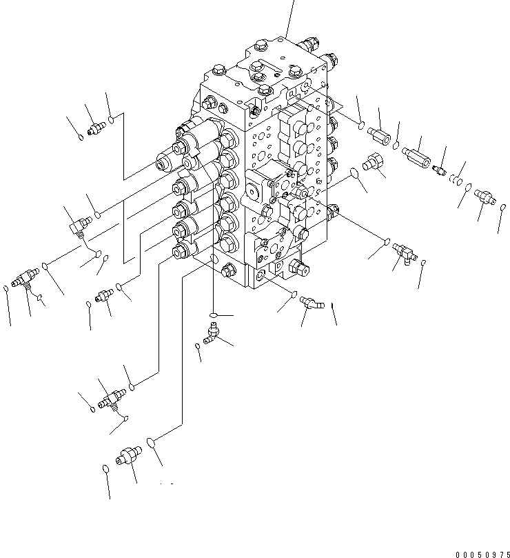 Схема запчастей Komatsu PC228USLC-3E0 - ОСНОВН. КЛАПАН (СОЕДИНИТЕЛЬН. ЧАСТИ) (/) ГИДРАВЛИКА