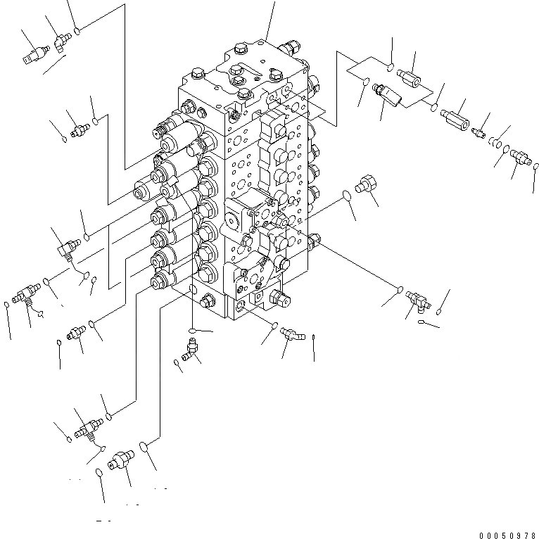 Схема запчастей Komatsu PC228USLC-3E0 - ОСНОВН. КЛАПАН (СОЕДИНИТЕЛЬН. ЧАСТИ) (/) ( АКТУАТОР) ГИДРАВЛИКА