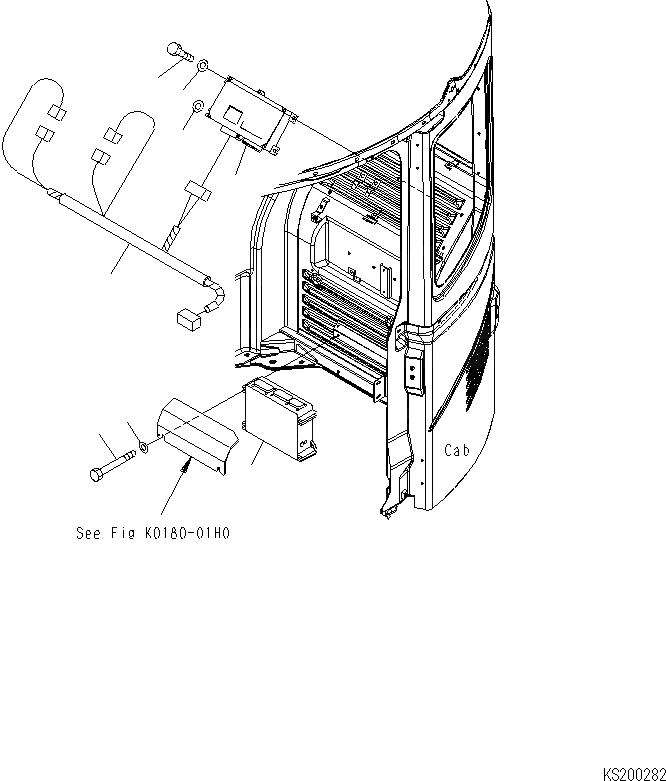 Схема запчастей Komatsu PC228USLC-3E0 - ПЕРЕГОРОДКА. (COVER) (/) (ДЛЯ ПОДЪЕМА РУКОЯТИ) ЧАСТИ КОРПУСА