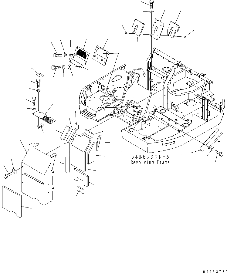 Схема запчастей Komatsu PC228USLC-3E0 - ПЕРЕДН. КРЫШКА(COVER) (/) ( АКТУАТОР) (С КЛАПАН ПЕРЕГРУЗКИ) ЧАСТИ КОРПУСА