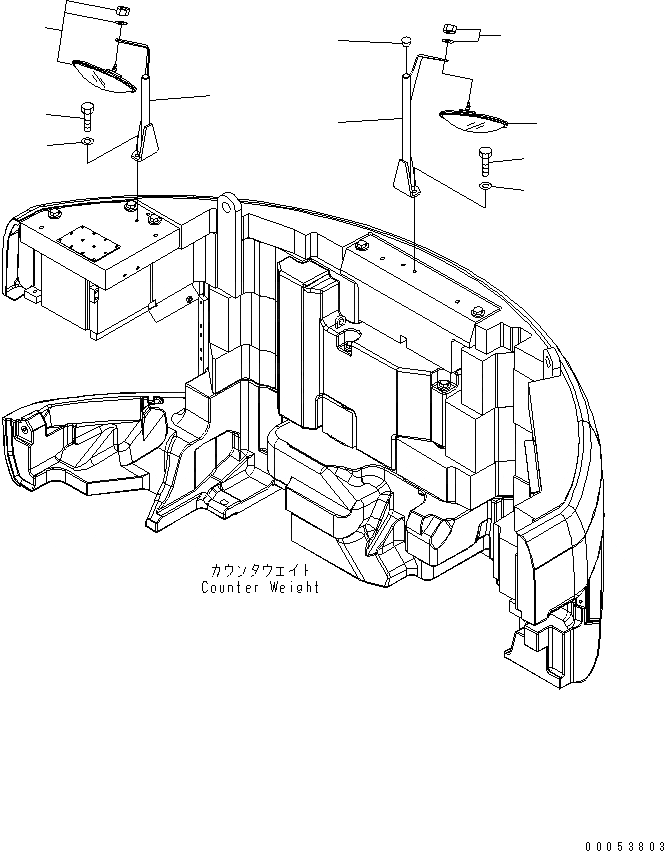 Схема запчастей Komatsu PC228USLC-3E0 - ЗАДН. VIEW MIRROR ЧАСТИ КОРПУСА