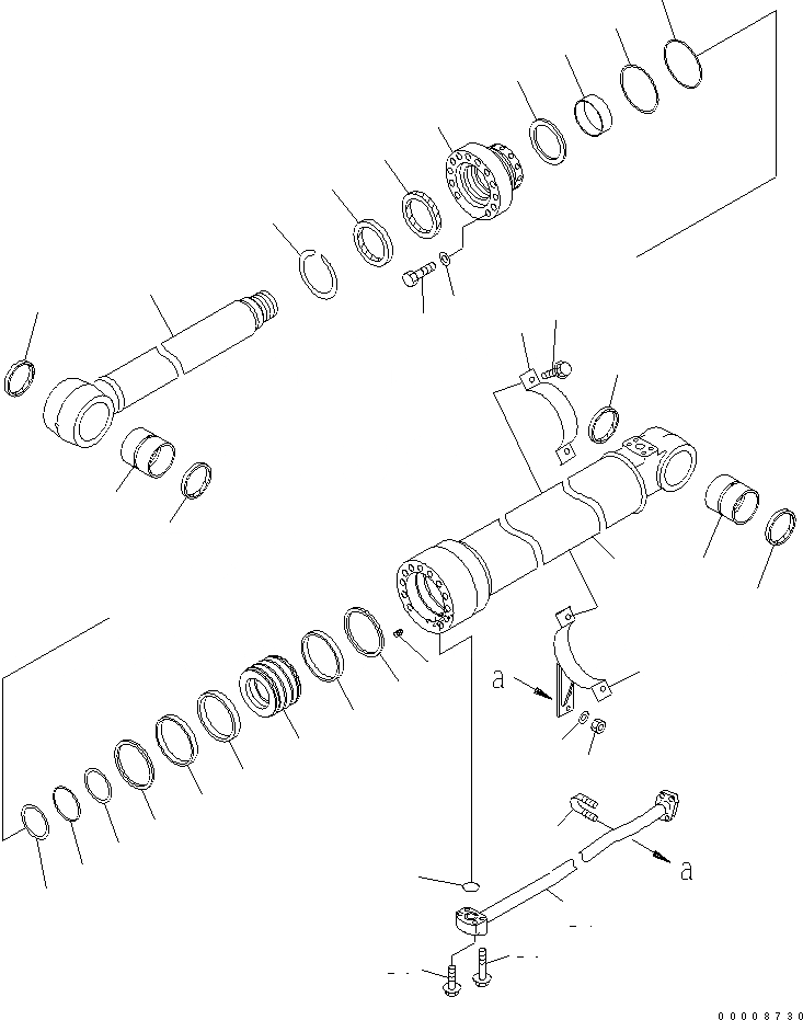 Схема запчастей Komatsu PC228USLC-3E0 - ЦИЛИНДР СТРЕЛЫ(ДЛЯ 2-СЕКЦИОНН. СТРЕЛЫ) ОСНОВН. КОМПОНЕНТЫ И РЕМКОМПЛЕКТЫ
