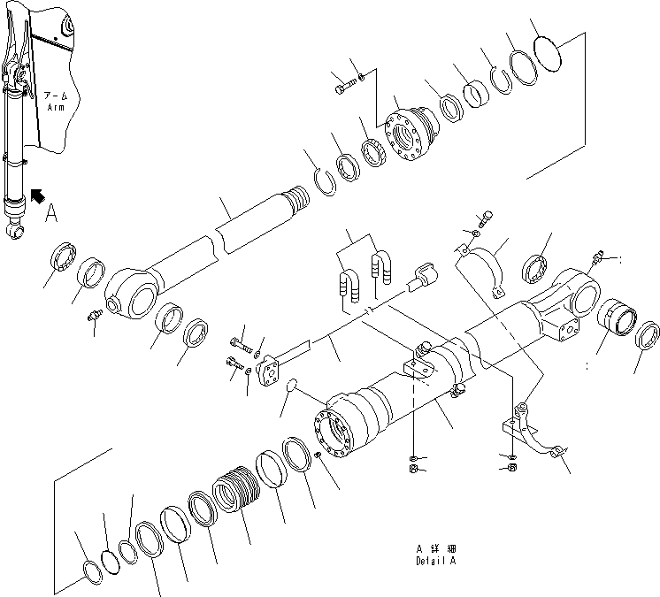 Схема запчастей Komatsu PC228USLC-3E0 - ЦИЛИНДР КОВША (КОМПЛЕКТ) ОСНОВН. КОМПОНЕНТЫ И РЕМКОМПЛЕКТЫ