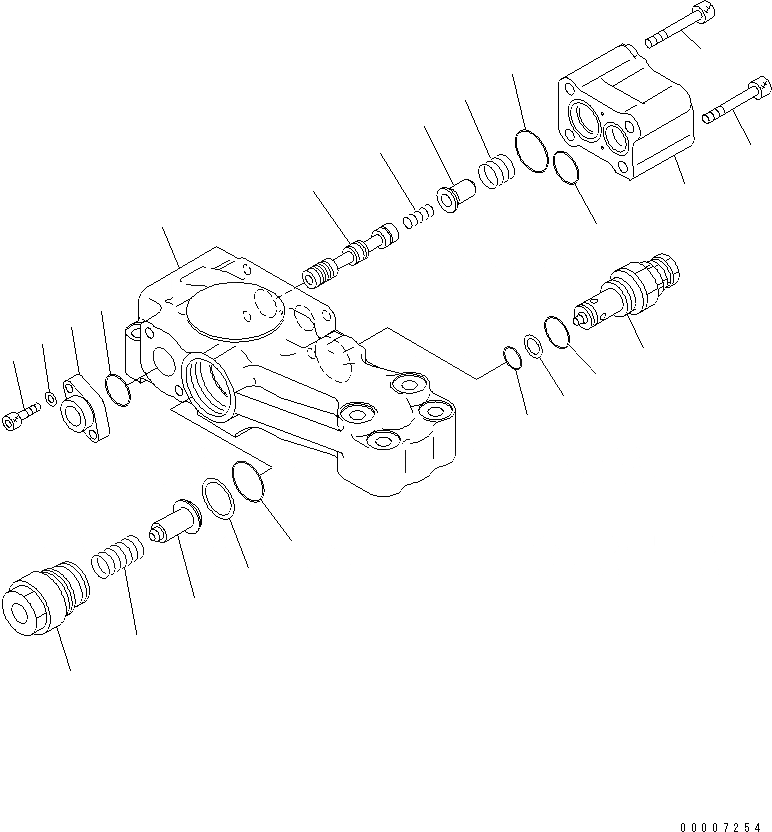 Схема запчастей Komatsu PC228USLC-3E0 - КЛАПАН ПЕРЕГРУЗКИ (ДЛЯ ЦИЛИНДРА СТРЕЛЫ ПРАВ.) ОСНОВН. КОМПОНЕНТЫ И РЕМКОМПЛЕКТЫ