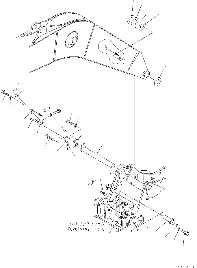 Схема запчастей Komatsu PC228US-2J - ПАЛЕЦ СТРЕЛЫ(ДЛЯ ЕС)(№-) ОСНОВНАЯ РАМА И ЕЕ ЧАСТИ