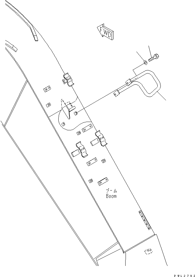 Схема запчастей Komatsu PC228US-2J - MONO-СТРЕЛА (.8M¤.7M) (HANDRAIL) РАБОЧЕЕ ОБОРУДОВАНИЕ