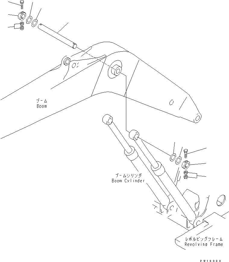 Схема запчастей Komatsu PC228US-2J - ПАЛЕЦ СТРЕЛЫ(США) РАБОЧЕЕ ОБОРУДОВАНИЕ