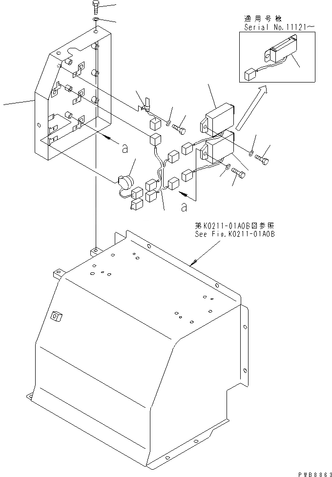 Схема запчастей Komatsu PC228US-1 - ЭЛЕКТРИКА (ОСНОВН. КОНСТРУКЦИЯ) ЭЛЕКТРИКА