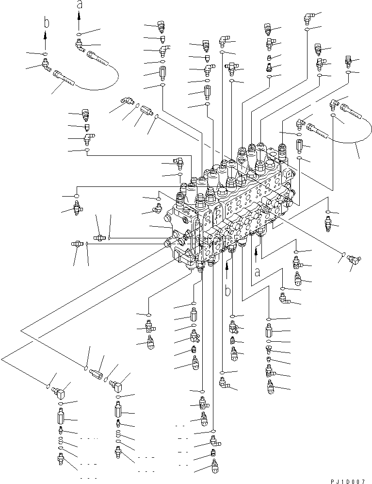 Схема запчастей Komatsu PC228US-1 - ОСНОВН. КЛАПАН (СОЕДИНИТЕЛЬН. ЧАСТИ) ( АКТУАТОР) (ДЛЯ MONO СТРЕЛА) ГИДРАВЛИКА