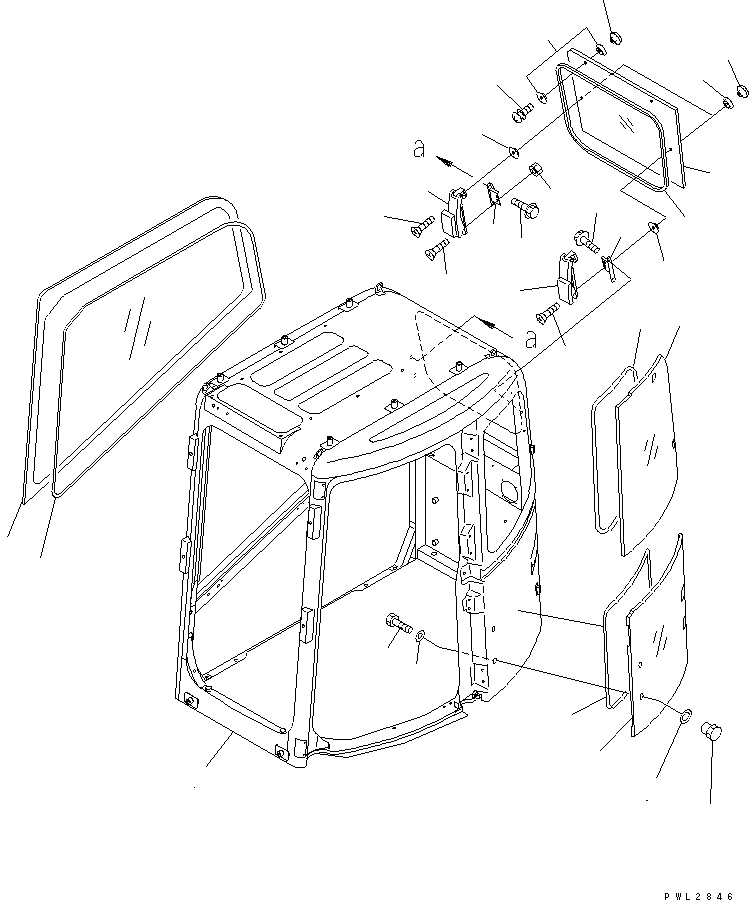 Схема запчастей Komatsu PC228US-1 - КАБИНА (С ВЕРХН. ЗАЩИТА)(№8-) ОСНОВН. КОМПОНЕНТЫ И РЕМКОМПЛЕКТЫ