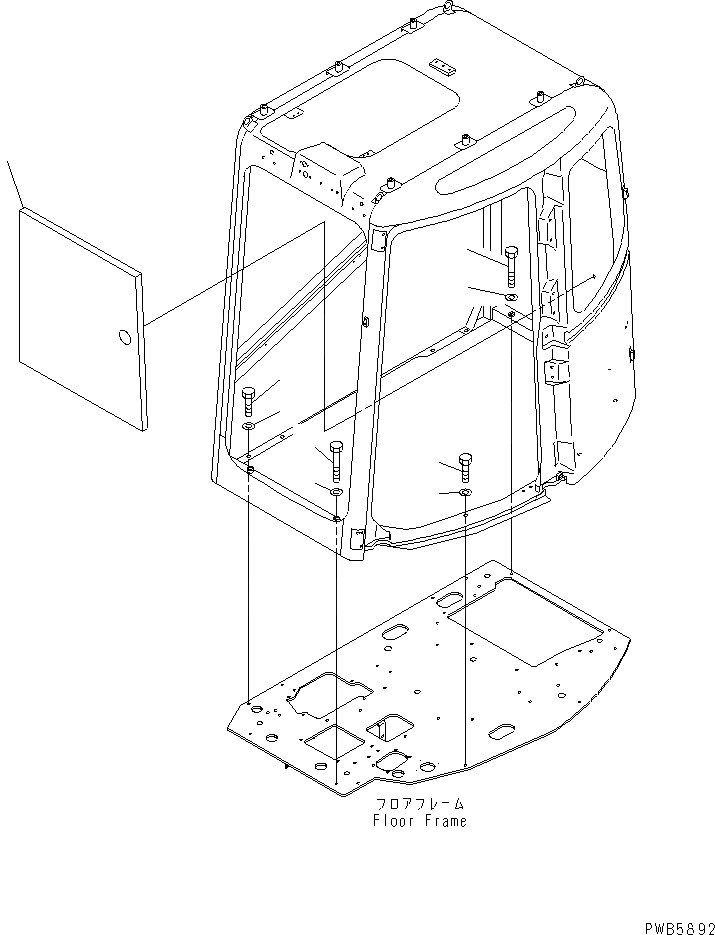 Схема запчастей Komatsu PC228US-1 - КАБИНА (КРЕПЛЕНИЕ) КАБИНА ОПЕРАТОРА И СИСТЕМА УПРАВЛЕНИЯ