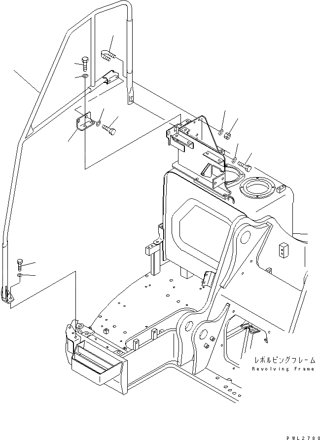 Схема запчастей Komatsu PC228US-1 - ПОРУЧНИ(№-) ЧАСТИ КОРПУСА