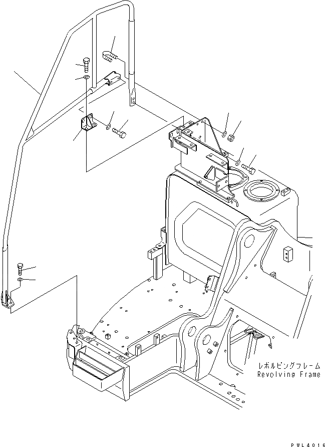 Схема запчастей Komatsu PC228US-1 - ПОРУЧНИ(№-) ЧАСТИ КОРПУСА