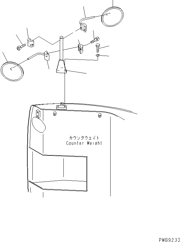 Схема запчастей Komatsu PC228US-1 - ЗАДН. VIEW MIRROR(№-) ЧАСТИ КОРПУСА