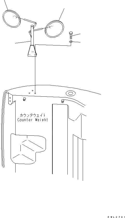 Схема запчастей Komatsu PC228US-1 - AEAR VIEW MIRROR(№-) ЧАСТИ КОРПУСА