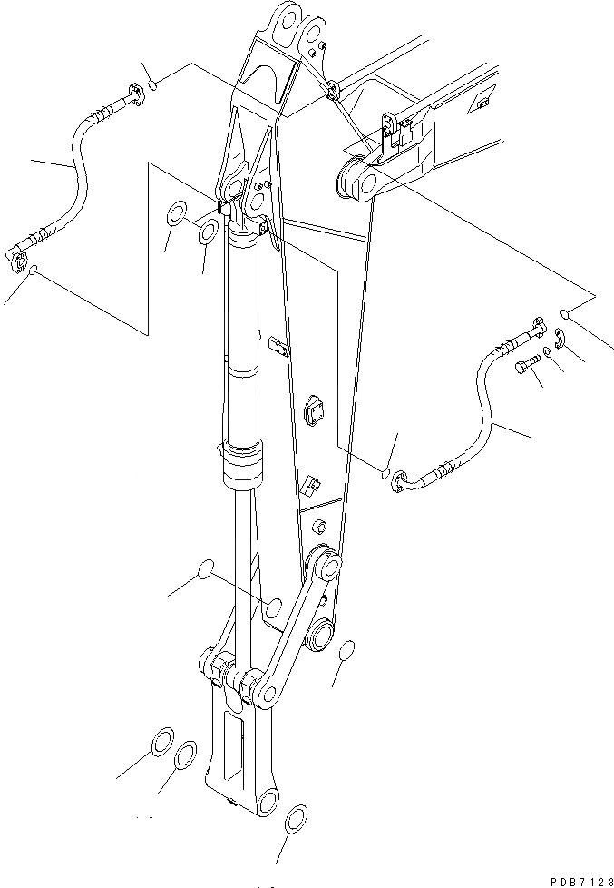 Схема запчастей Komatsu PC228US-1 - РУКОЯТЬ (.9M) ( АКТУАТОР) (УСИЛ.) (ПАТРУБКИ ЦИЛИНДРА КОВША) РАБОЧЕЕ ОБОРУДОВАНИЕ