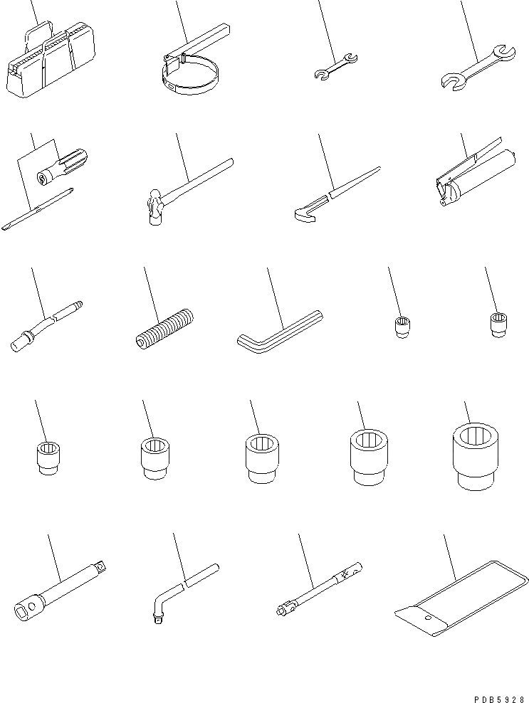 Схема запчастей Komatsu PC228US-1 - ИНСТРУМЕНТ АКСЕССУАРЫ