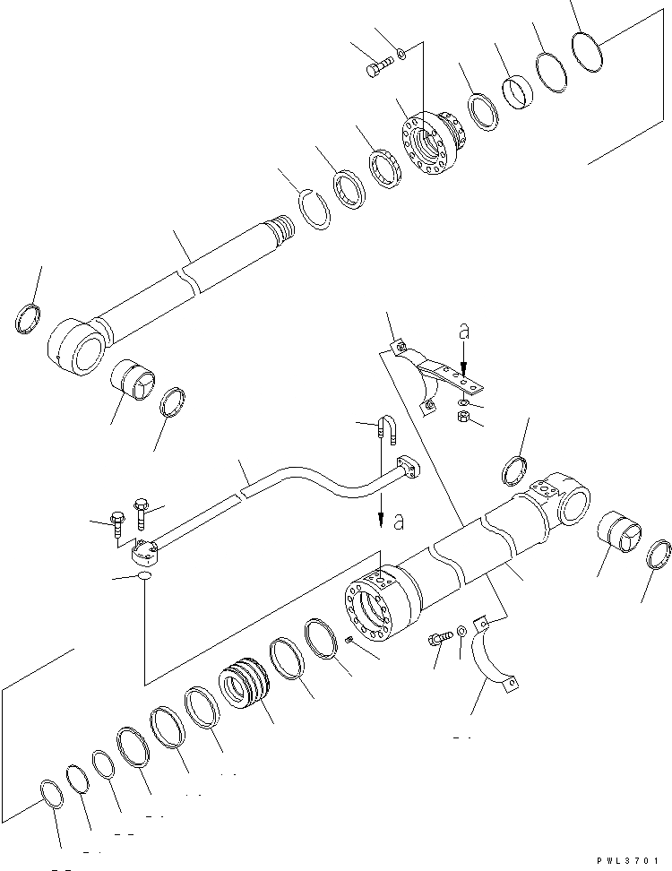 Схема запчастей Komatsu PC228USLC-2J - ЦИЛИНДР СТРЕЛЫ(ДЛЯ ЕС)(№-) ОСНОВН. КОМПОНЕНТЫ И РЕМКОМПЛЕКТЫ