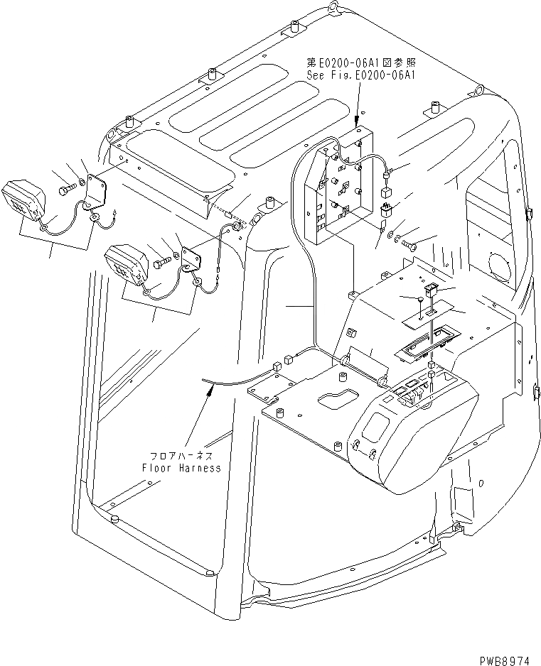 Схема запчастей Komatsu PC228UU-1-TN - ДОПОЛН. РАБОЧ. ОСВЕЩЕНИЕ(№89-) ЭЛЕКТРИКА