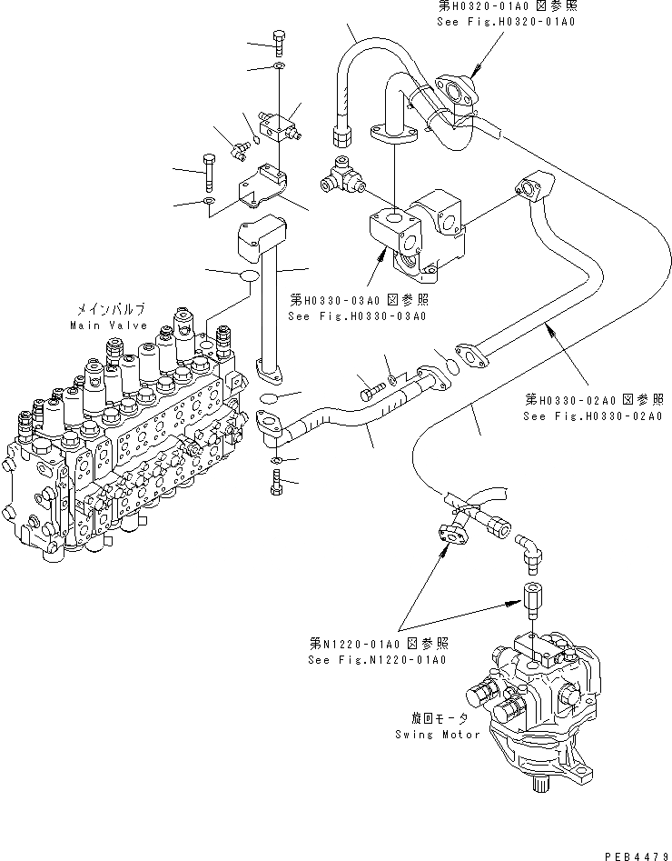 Схема запчастей Komatsu PC228UU-1-TN - ВОЗВРАТНАЯ ЛИНИЯ(ШЛАНГИ) ( АКТУАТОР)(№-) ГИДРАВЛИКА