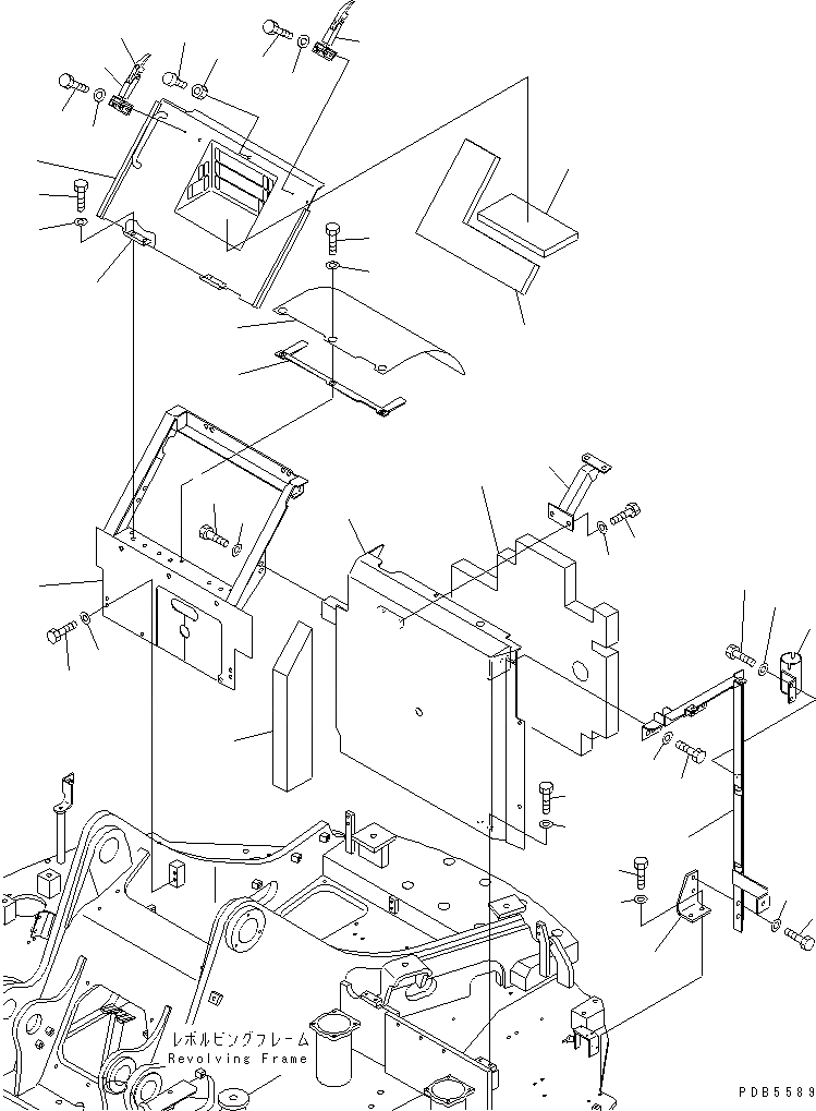 Схема запчастей Komatsu PC228UU-1-TN - КАПОТ (ЧАСТЬITON COVER) (/)(№-7) ЧАСТИ КОРПУСА