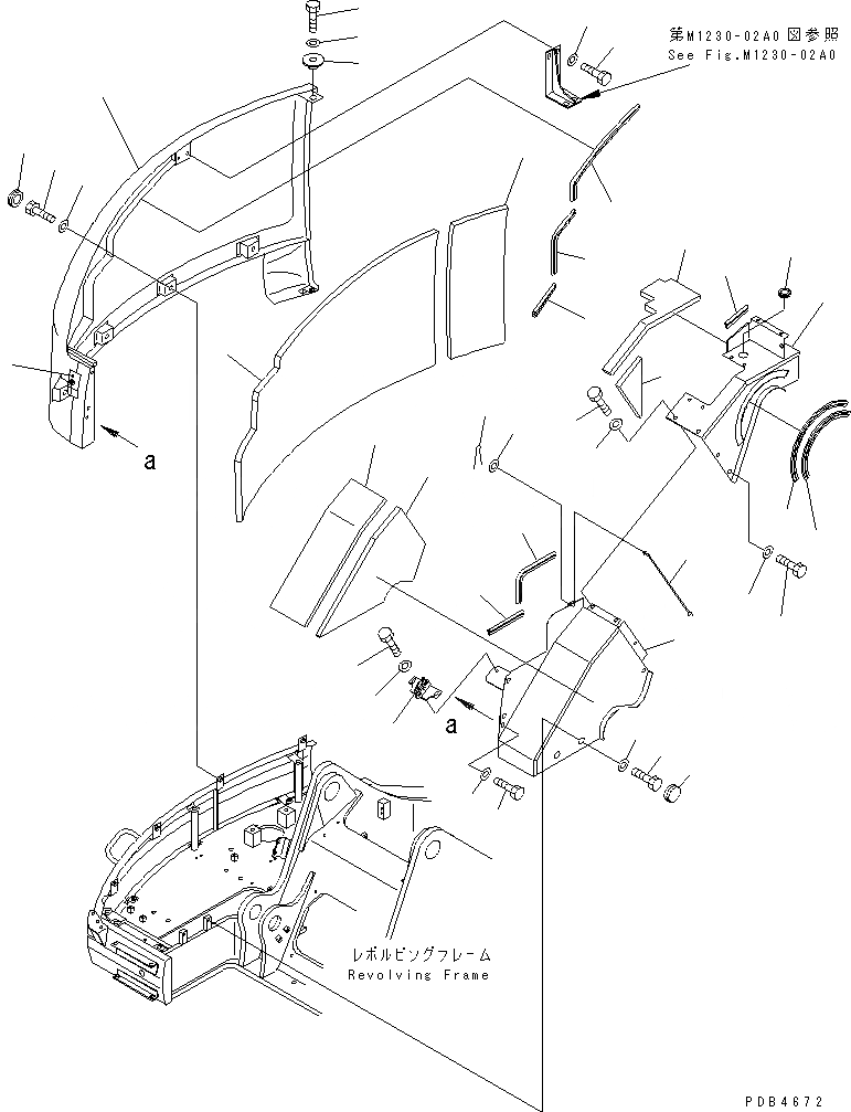 Схема запчастей Komatsu PC228UU-1-TN - ПЕРЕДН. КРЫШКА(COVER) (/)(№-) ЧАСТИ КОРПУСА