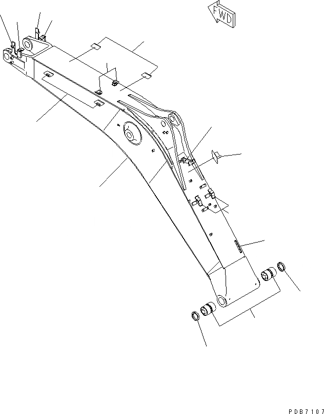 Схема запчастей Komatsu PC228UU-1-TN - MONO-СТРЕЛА (.M СТРЕЛА) (УСИЛ.)(№8-7) РАБОЧЕЕ ОБОРУДОВАНИЕ