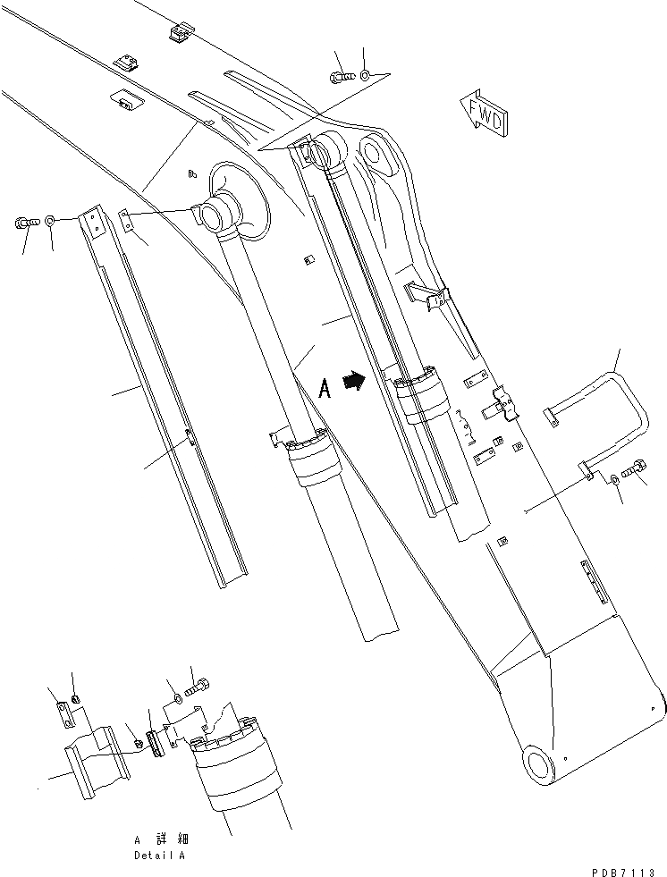 Схема запчастей Komatsu PC228UU-1-TN - MONO-СТРЕЛА (.M) (ЦИЛИНДР СТРЕЛЫCOVER)(№8-7) РАБОЧЕЕ ОБОРУДОВАНИЕ