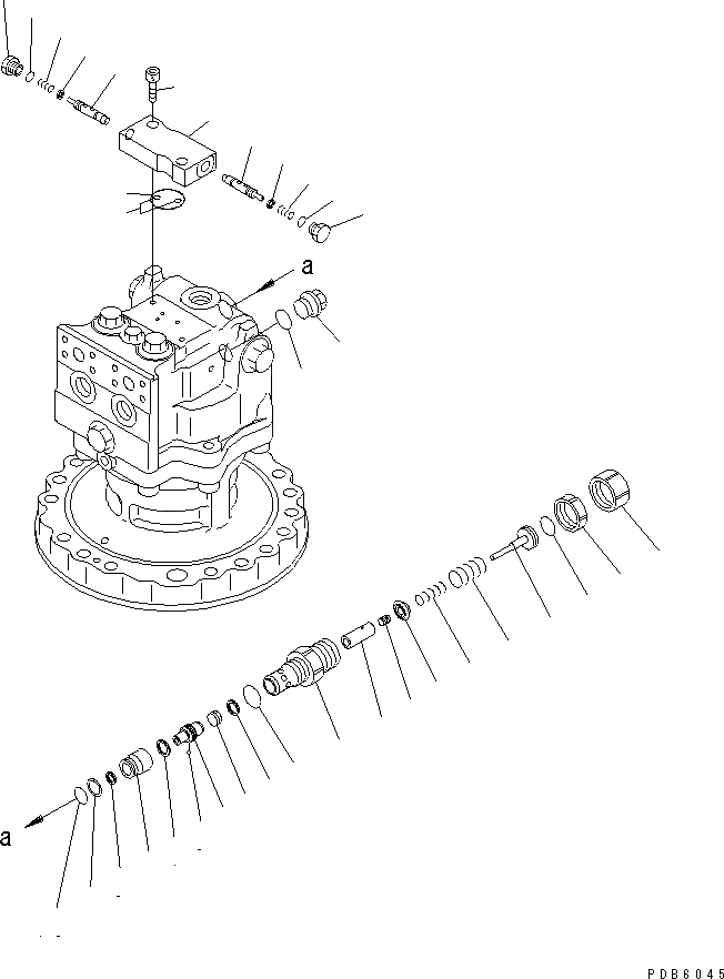 Схема запчастей Komatsu PC228UU-1-TN - МОТОР ПОВОРОТА (/)(№-7) ОСНОВН. КОМПОНЕНТЫ И РЕМКОМПЛЕКТЫ