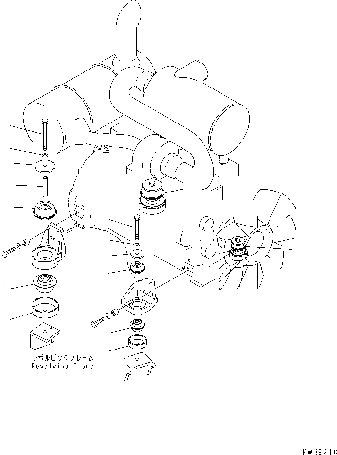 Схема запчастей Komatsu PC228US-1T - КРЕПЛЕНИЕ ДВИГАТЕЛЯ(№7-) КОМПОНЕНТЫ ДВИГАТЕЛЯ