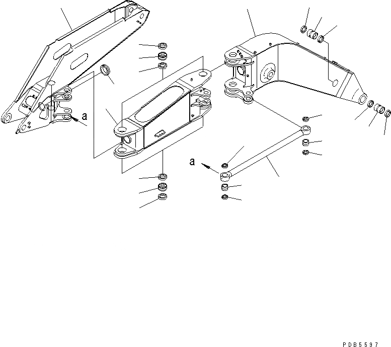 Схема запчастей Komatsu PC228UU-1 - OFFSET СТРЕЛА (1¤ 2¤ СТРЕЛА¤ 3 КОРПУС И SUB СОЕДИНИТЕЛЬН. ЗВЕНО)(№-) РАБОЧЕЕ ОБОРУДОВАНИЕ