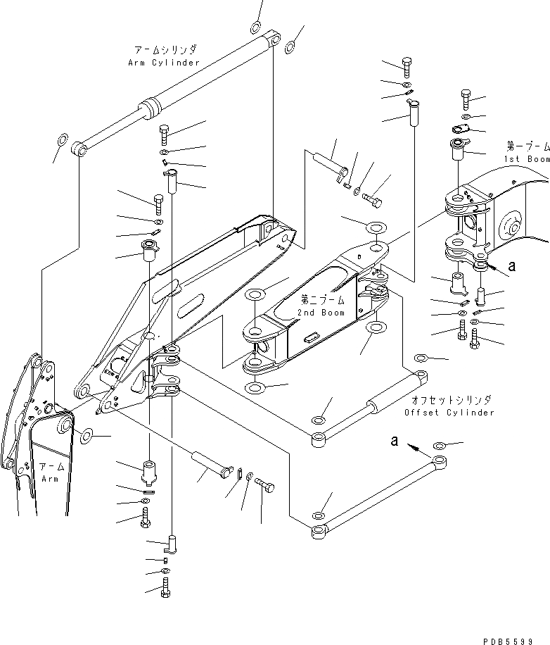 Схема запчастей Komatsu PC228UU-1 - OFFSET СТРЕЛА (ПАЛЕЦ)(№-) РАБОЧЕЕ ОБОРУДОВАНИЕ