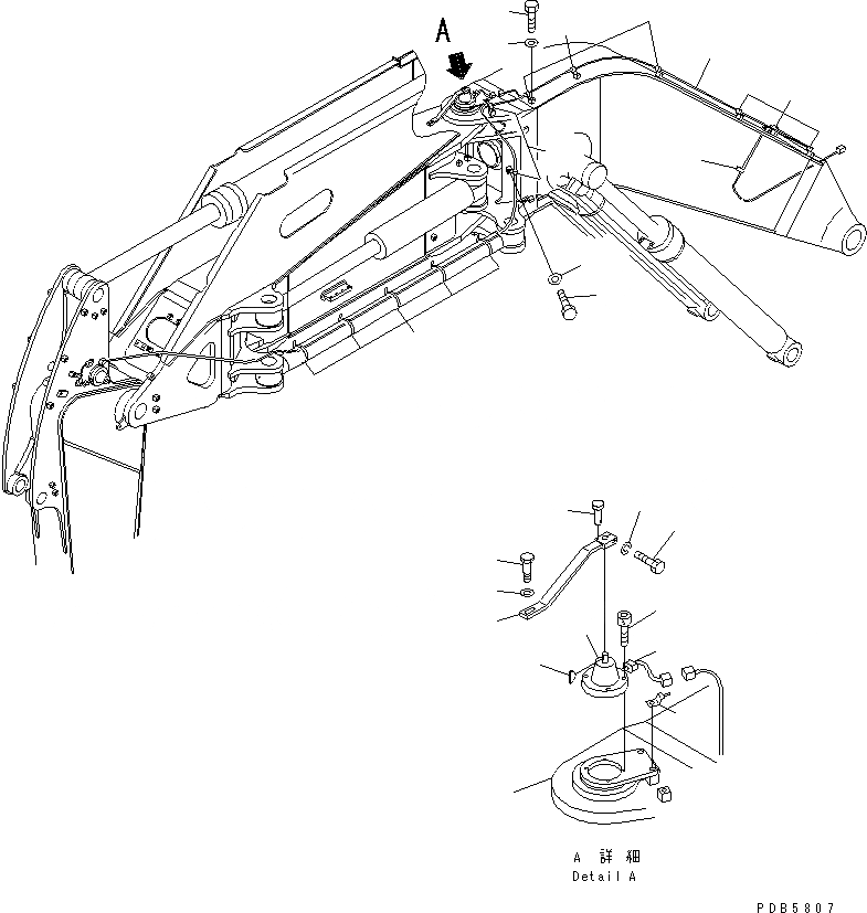 Схема запчастей Komatsu PC228UU-1 - OFFSET СТРЕЛА (БЕЗОПАСН. ОБОРУД-Е)(№-) РАБОЧЕЕ ОБОРУДОВАНИЕ